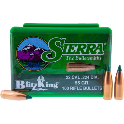 SIERRA BULLETS .22 CAL .224 55GR BLITZKING 100CT