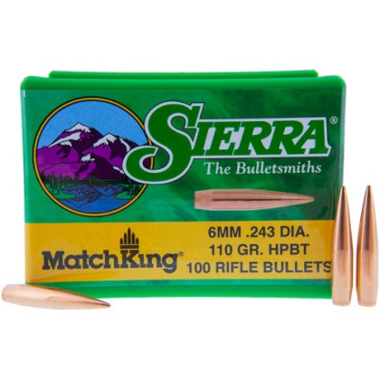 SIERRA BULLETS 6MM .243 110GR HP-BT MATCH 100CT