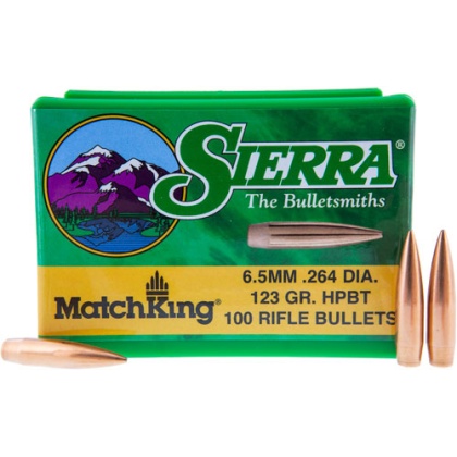 SIERRA BULLETS 6.5MM .264 123GR HP-BT MATCH 100CT