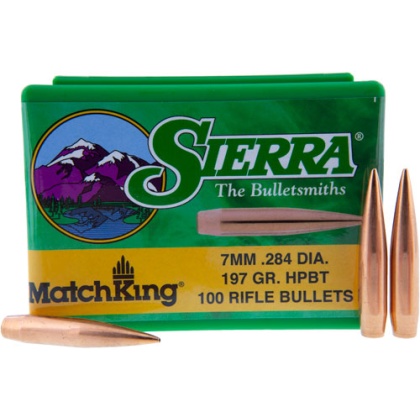 SIERRA BULLETS 7MM .284 197GR HP-BT MATCH 100CT