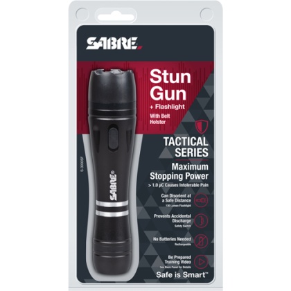 SABRE STUN GUN FLASHLIGHT W/HOLSTER 2.517uC BLACK