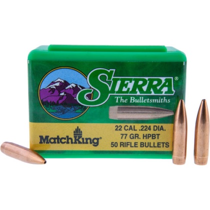 SIERRA BULLETS .22 CAL .224 77GR HPBT 50CT