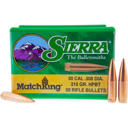 SIERRA BULLETS .30 CAL .308 210GR HPBT MATCH 50CT