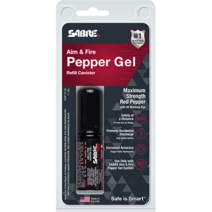 SABRE AIM & FIRE PEPPER GEL REFILL CANISTER