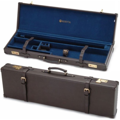 BERETTA LUGGAGE CASE FOR O/U SHOTGUNS LEATHER BROWN