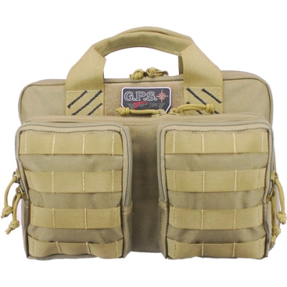 GPS QUAD+2 PISTOL CASE W/2-REMOVABLE POUCHES TAN