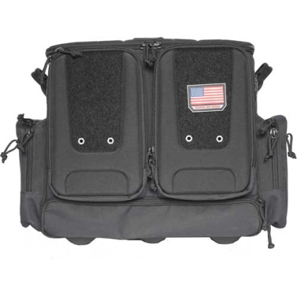 GPS TACTICAL ROLLING RANGE BAG HOLDS 10 HANDGUNS BLACK NYLON