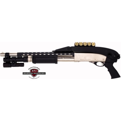 ADV. TECH. STOCK SHOTGUN 12GA. PUMPS TOP FOLDING BLACK SYN