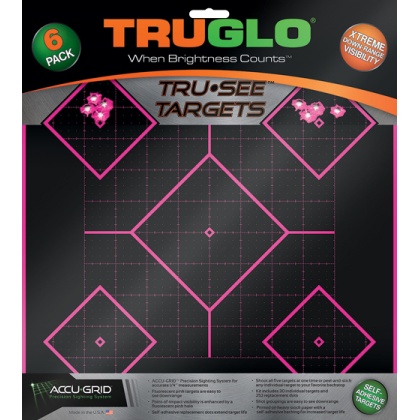 TRUGLO TRU-SEE REACTIVE TARGET 5 DAIMOND 6-PACK PINK