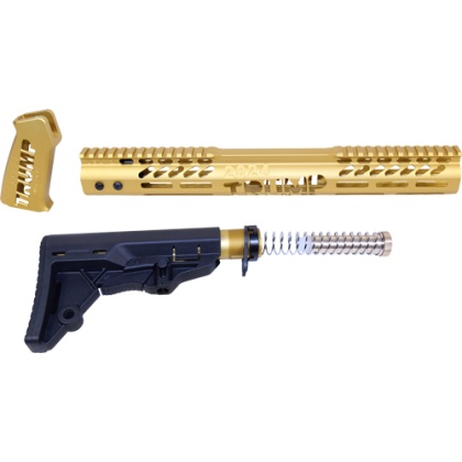 GUNTEC AR15 TRUMP SERIES FURNITURE SET ANODIZED GOLD