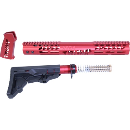 GUNTEC AR15 TRUMP SERIES FURNITURE SET ANODIZED RED