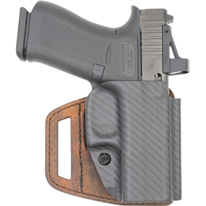 VERSACARRY VSLIDE HOLSTER OWB HYBRID FOR GLOCK 19 POLY/BROWN