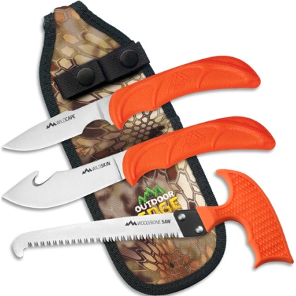 OUTDOOR EDGE WILDGUIDE 3 PIECE HUNTING COMBO W/KRYPEK SHEATH