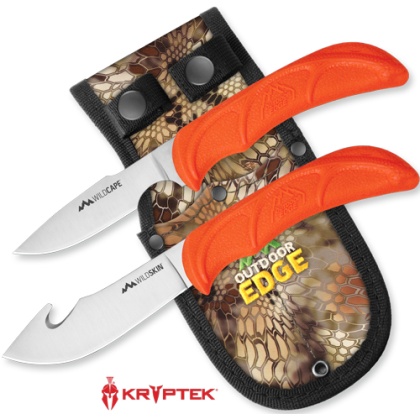 OUTDOOR EDGE WILD PAIR SKINNER /CAPER WITH MOSSY OAK SHEATH