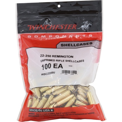 WINCHESTER UNPRIMED CASES 22-250 REM 100 PACK 20PK/CS