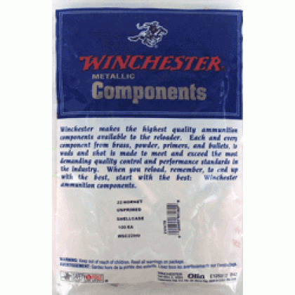 WINCHESTER UNPRIMED CASES 22 HORNET 100 PACK 20PK/CS