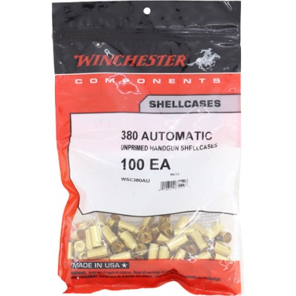 WINCHESTER UNPRIMED CASES 380 ACP 100 PACK 20PK/CS <