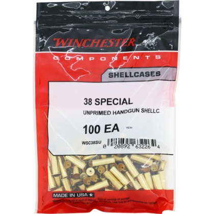 WINCHESTER UNPRIMED CASES 38 SPECIAL 100 PACK 20PK/CS