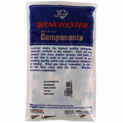 WINCHESTER UNPRIMED CASES 45 ACP 100 PACK 20PK/CS