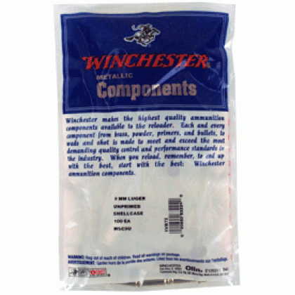 WINCHESTER UNPRIMED CASES 9MM LUGER 100 PACK 20PK/CS