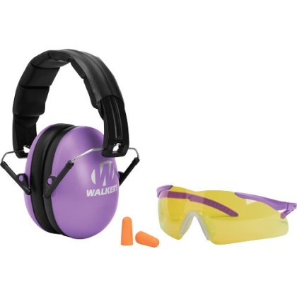 WALKERS MUFF SHOOTING PASSIVE YOUTH GLASSES/PLUGS 27dB PURP