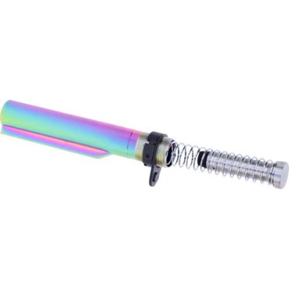 GUNTEC AR15 BUFFER TUBE WITH BUFFER & SPRING RAINBOW PVD