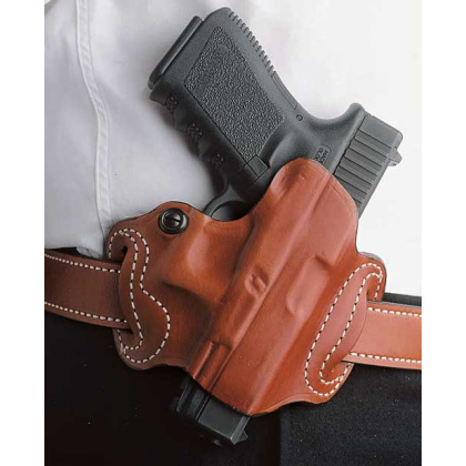 DESANTIS MINI SLIDE HOLSTER OWB RH LEATHER S/A HELLCAT TAN