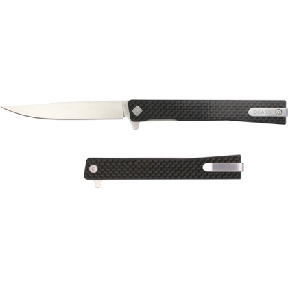 OCASO KNIVES SOLSTICE 3.5"FLDR CARBON FIBER/SATIN STRAIGHT!