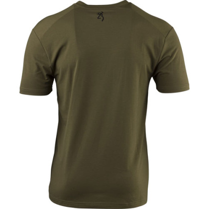 BROWNING SS PERF CAMP SHIRT MULE DEER LOGO GREEN LARGE*