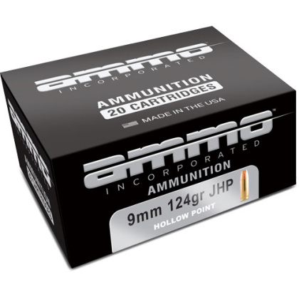 AMMO INC 9MM LUGER 124GR JHP 20RD 10BX/CS
