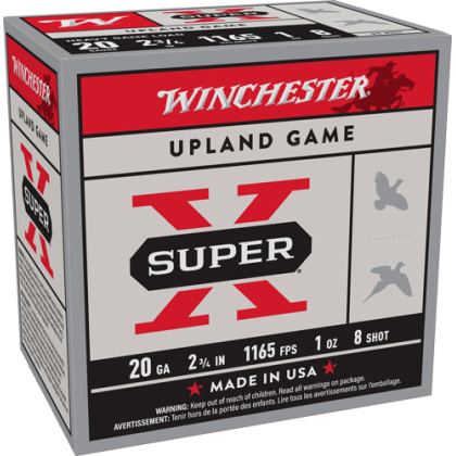 WINCHESTER SUPER-X 20GA 2.75" 1OZ #8 1165FPS 250RD CASE LOT