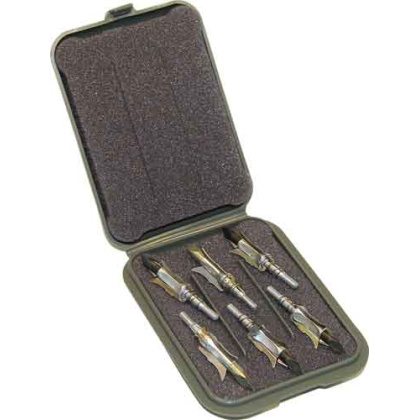 MTM MECHANICAL BROADHEAD CASE HOLDS 6 BROADHEADS ARMY GREEN