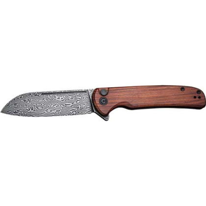 CIVIVI KNIFE CHEVALIER 3.46" CUIBOURTIA WOOD/BLK DAMASCUS