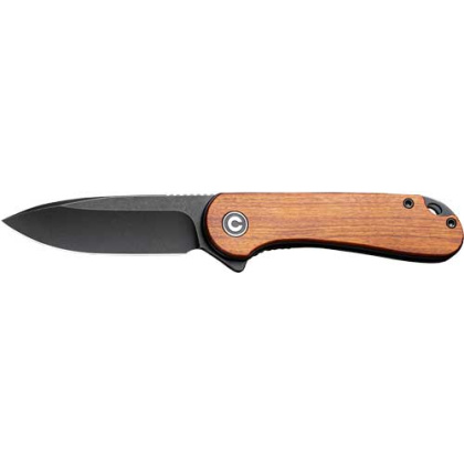 CIVIVI KNIFE ELEMENTUM 2.96" WOOD/BLACK STNWSH D2 LNR LOCK
