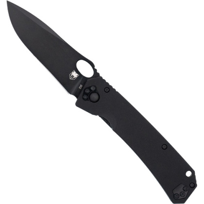 COBRATEC RAVEN 3.25" FOLDER BLACK D2 STEEL W/LANYARD HOLE