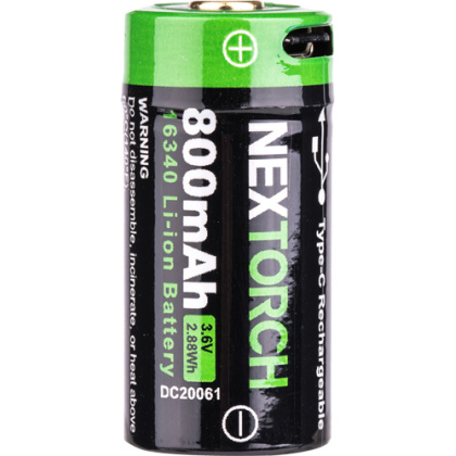 NEXTORCH 16340 USB TYPE C BATTERY