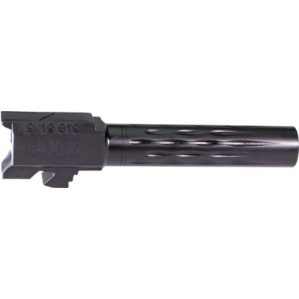 FAXON FITS GLOCK 19 BARREL 9MM FLAME FLUTED NON THREADED BLK