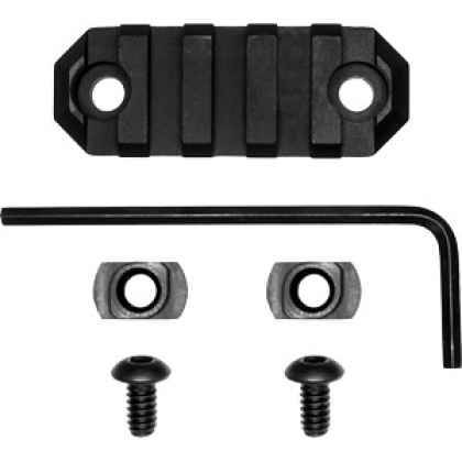 GROVTEC RAIL SECTION M-LOK 2.2" 5 SLOT ALUMINUM BLACK
