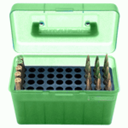MTM DELUXE AMMO BOX 50-ROUNDS LG RIFLE 220 SWIFT-30/06 GREEN