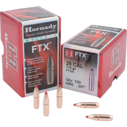 HORNADY BULLETS 25 CAL .257 110GR FTX 100CT 30BX/CS <