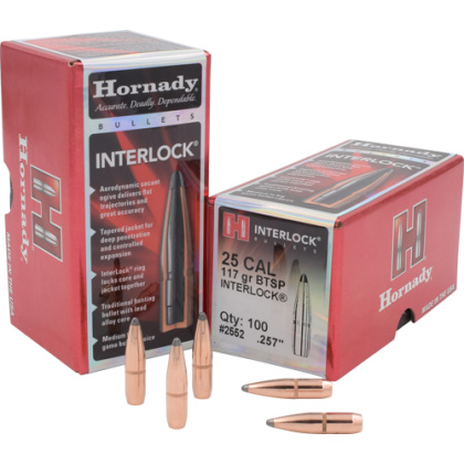 HORNADY BULLETS 25 CAL .257 117GR JSP-BT 100CT 25BX/CS