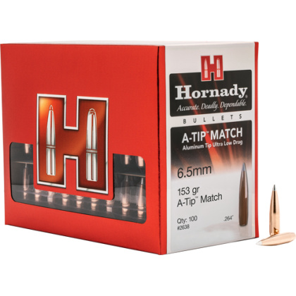 HORNADY BULLETS 6.5MM .264 153GR A-TIP  100RD 10BX/CS