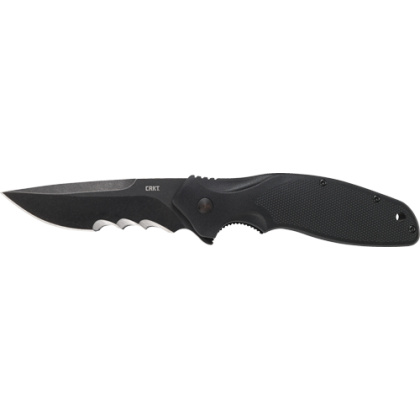 CRKT SHENANIGAN 3.35" VEFF SERRATED ASST OPEN BLACK/BLACK