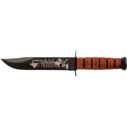 KA-BAR USMC OPERATION IRAQI FREEDOM 7" W/LEATHER SHTH USMC