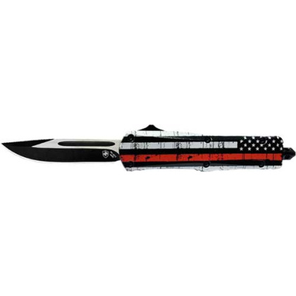 TEMPLAR KNIFE LARGE OTF BACK THE RED 3.5" BLK DROP POINT