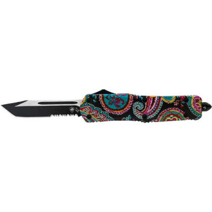 TEMPLAR KNIFE LARGE OTF QUILT 3.5" BLACK TANTO SERRATED