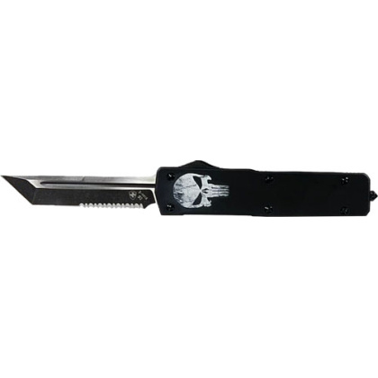 TEMPLAR KNIFE LARGE ZINC OTF FALLEN 3.5" D2 BLK TANTO SRRTD