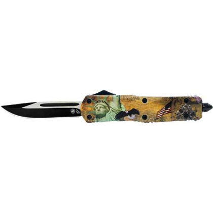 TEMPLAR KNIFE SLIM OTF LIBERTY 3.1" BLACK DROP POINT