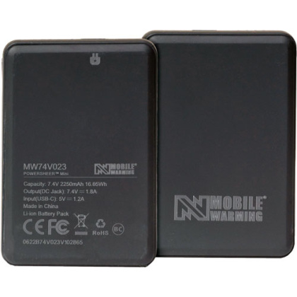 MOBILE WARMING 7.4V BATTERY & CABLE BLACK W/USB 2350MAH