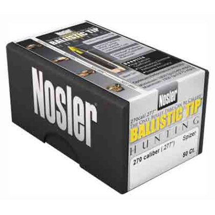 NOSLER BULLETS 270 CAL .277 130GR BALLISTIC TIP 50CT